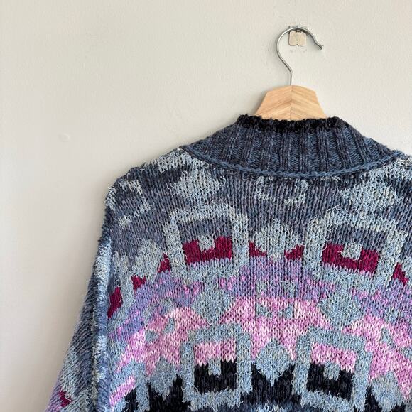 Free People Bluebell Oversize Knit Cardigan Sweater Blue Purple S NWT - Picture 8 of 11